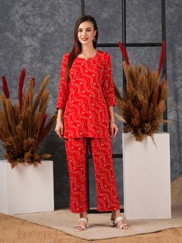 Gahan - Womens Viscose Rayon Straight Printed Kurta with Pant