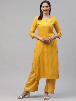 Gahan - Womens Viscose Rayon Straight Printed Kurta with Pant