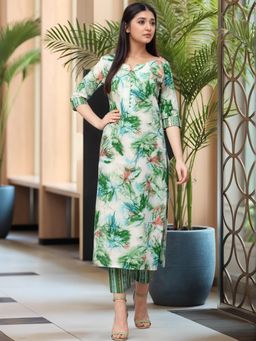 Gahan - Womens Viscose Rayon Straight Printed Kurta with Pant