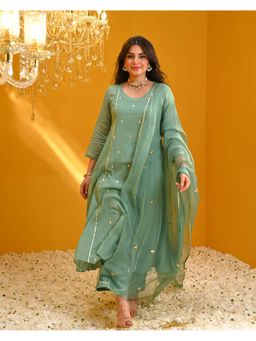 Gahan - Womens Viscose Rayon Anarkali Printed Kurta with Pant & Dupatta