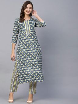Gahan - Womens Viscose Rayon Straight Printed Kurta with Pant