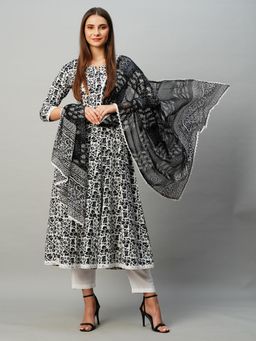 Gahan - Womens Viscose Rayon Anarkali Printed Kurta with Pant & Dupatta