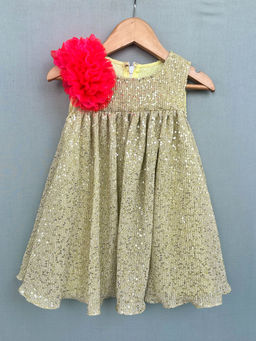 LABEL NEETI - Golden Sequin Lycra Crush Dress