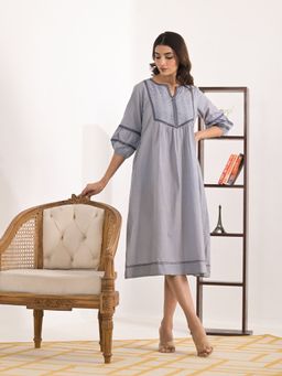 Aravalii - Grey Schiffli Dress