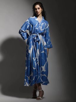 Dora Dori - Relaxed Fit Floral Printed Dress with Belt (Set of 2)