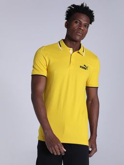 Puma - Collar Tipping Mens Yellow T-shirt
