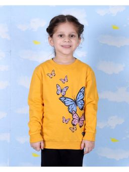 The Mom Store - Mustard Flutter Your Wings Sweatshirt