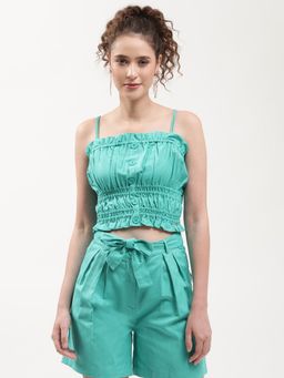 ELLE - Women Green Detailing Crop Top