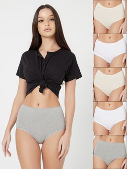Styli - Women Solid Low-Rise Full Coverage Briefs (Pack of 5)