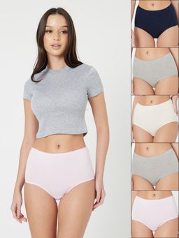 Styli - Women Solid Low-Rise Full Coverage Briefs (Pack of 5)
