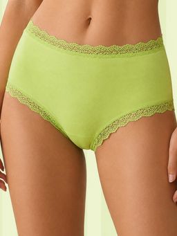 Clovia - Cotton and Lace Low Waist Hipster Panty