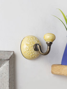 Miah Decor - Handmade Ceramic Embossed Utility Wall Hooks