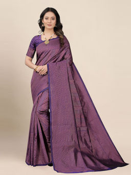 Anjaneya Sarees - Blue Woven Designer Banarasi Silk Kanjivaram Saree with Unstitched Blouse