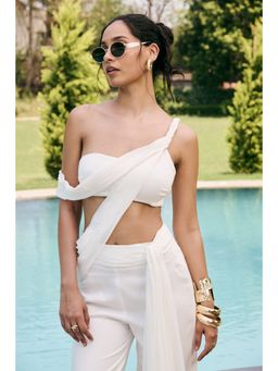 Lea Clothing - Orla White Draped Top