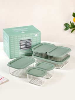 Nestasia - Green Multipurpose Glass Storage Containers (Pack Of 6)