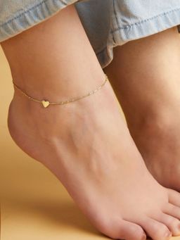 Zavya - Golden Heartstrings 925 Sterling Silver Gold-Plated Chain Anklet