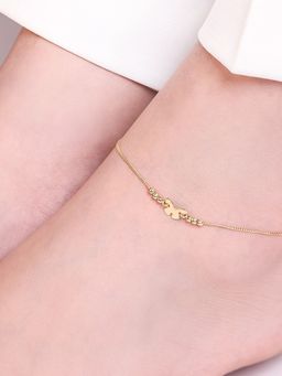 Zavya - Golden Wings Gold Plated 925 Sterling Silver Butterfly Anklet