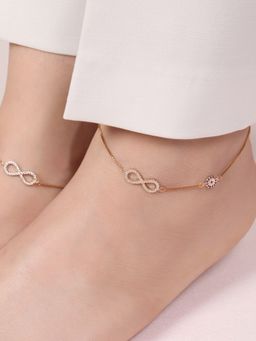 Zavya - Infinite Protection Rose Gold Plated 925 Sterling Silver Anklet- Pair