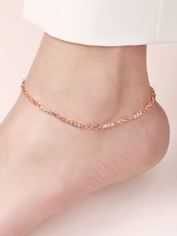 Zavya - Infinite Sparkle Rose Gold-Plated 925 Sterling Silver Anklet