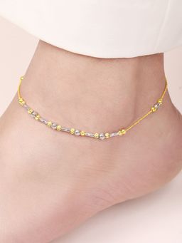 Zavya - Duo Radiance 925 Sterling Silver Gold & Rhodium Plated Anklet