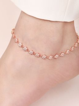 Zavya - Starry Elegance Rose Gold-Plated 925 Sterling Silver Anklet