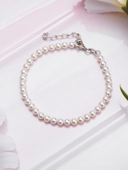 Zavya - Pearlescent Opulence Rhodium-Plated 925 Sterling Silver Bracelet