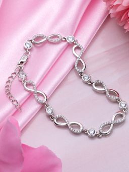 Zavya - Celestial Eternity-Infinity Rhodium-Embraced 925 Sterling Silver Bracelet