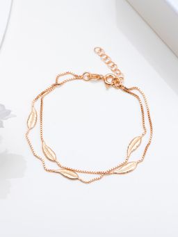 Zavya - Leafy Foliage Rose Gold-Plated 925 Sterling Silver Bracelet