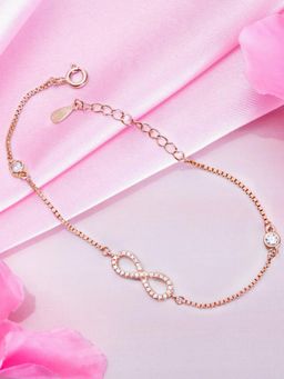 Zavya - Infinity Celestial Brilliance CZ Rose Gold Plated 925 Sterling Silver Bracelet