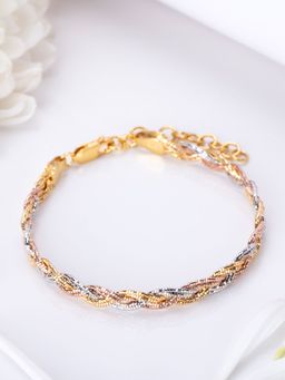 Zavya - Tri-Tone Tapestry 925 Sterling Silver Weave Bracelet