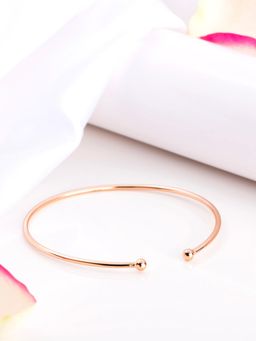 Zavya - Timeless Elegance 925 Sterling Silver Rose Gold-Plated Plain Kada