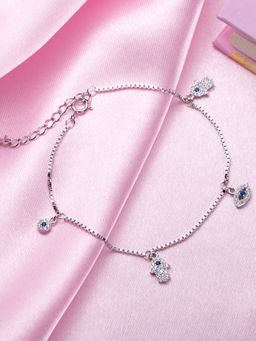 Zavya - Protective Charms Rhodium Plated 925 Sterling Silver Bracelet
