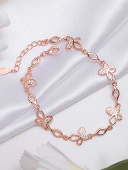 Zavya - Butterfly Whimsy Rose Gold Plated 925 Sterling Silver Butterfly Bracelet
