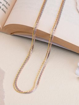 Zavya - Versatile Triad Adjustable Triple Tone 925 Sterling Silver Chain