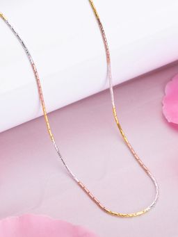 Zavya - Tri-Tone Elegance Triple-Plated 925 Sterling Silver Chain (18)