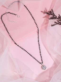 Zavya - Gleaming Unity Rhodium-Plated 925 Sterling Silver Mangalsutra