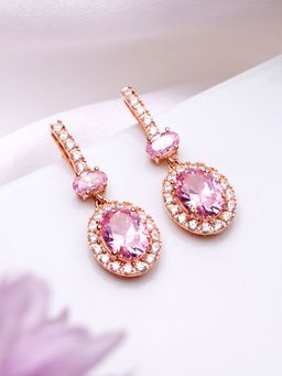 Zavya - Rose Gold Cascade 925 Sterling Silver Drop Earrings