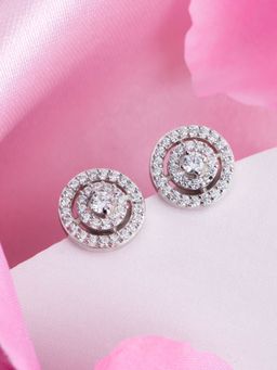 Zavya - Eternal Circles Rhodium-Plated 925 Sterling Silver Earrings