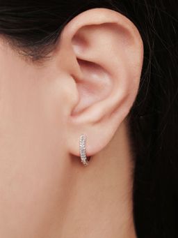 Zavya - Limitless Charm Cubic Zirconia Rhodium Plated 925 Sterling Silver Earrings