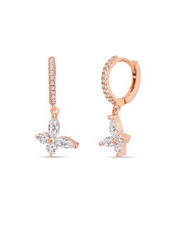 Zavya - Elegant Leaf Pattern Rhodium Plated 925 Sterling Silver Stud Earrings