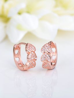 Zavya - Elegant Leaf Pattern Rhodium Plated 925 Sterling Silver Stud Earrings