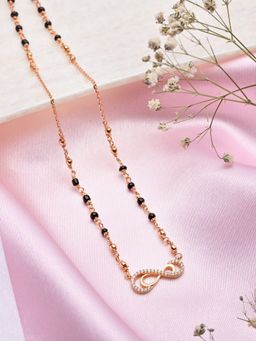 Zavya - Rosy Infinity CZ Rose Gold-Plated 925 Sterling Silver Mangalsutra