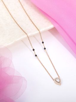 Zavya - Rose Gold Elegance Tear Drop CZ 925 Sterling Silver Mangalsutra