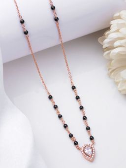 Zavya - Teardrop Serenity Rose Gold-Plated 925 Sterling Silver Mangalsutra