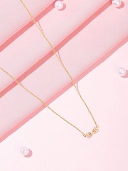 Zavya - Infinite Gold Dreams CZ 925 Sterling Silver Infinity Necklace