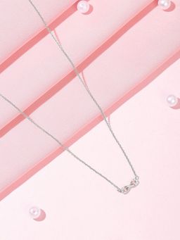 Zavya - Eternal Radiance Rhodium-Plated CZ 925 Sterling Silver Infinity Necklace