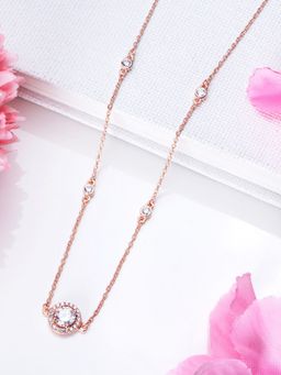 Zavya - Circle of Radiance Rose Gold-Plated 925 Sterling Silver Necklace