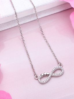 Zavya - Eternal Radiance Rhodium-Plated 925 Sterling Silver Necklace