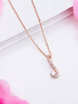 Zavya - Abstract Elegance Rose Gold-Plated 925 Sterling Silver Necklace