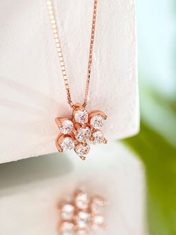 Zavya - Celestial Harmony - Nakshatra Rose Gold Plated 925 Sterling Silver Necklace